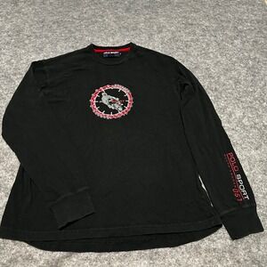 Polo Sport Ralph Lauren Mens Black Long‎ Sleeve Graphic T Shirt Size M